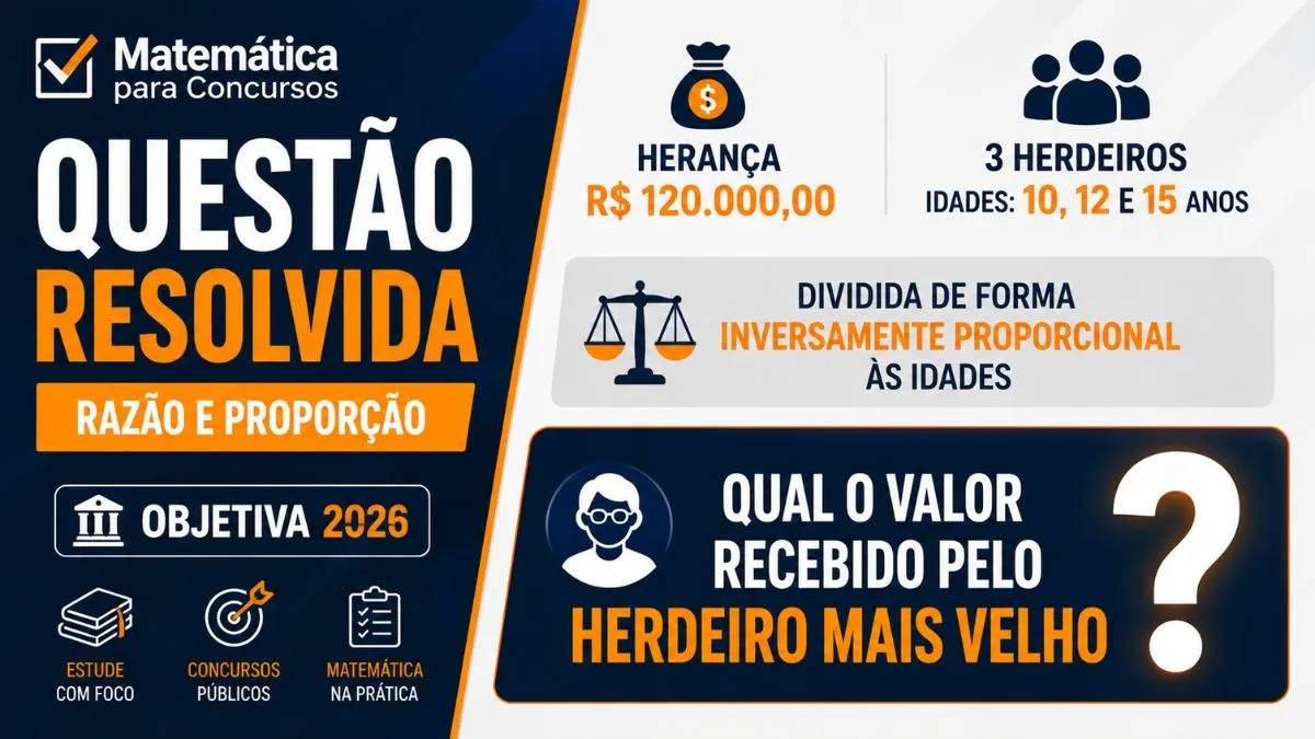 Questão Resolvida: Divisão Inversamente Proporcional — Banca Objetiva (2026)