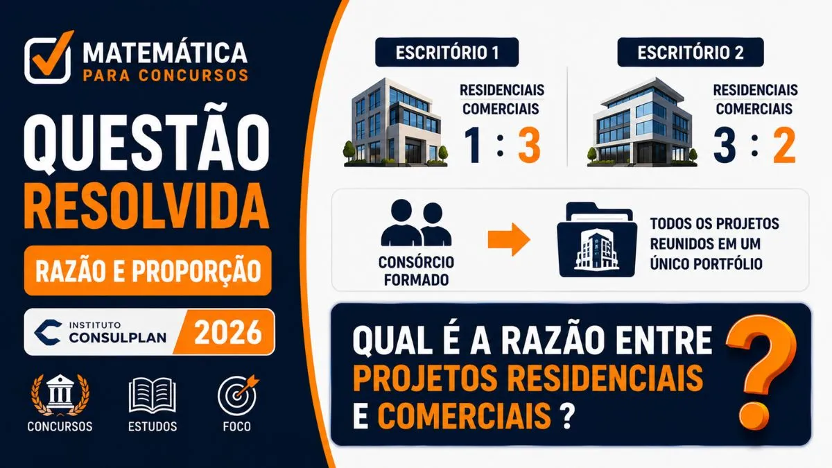 Questão Resolvida: Razão e Proporção — Banca Instituto Consulplan 2026 - Fusão de proporções
