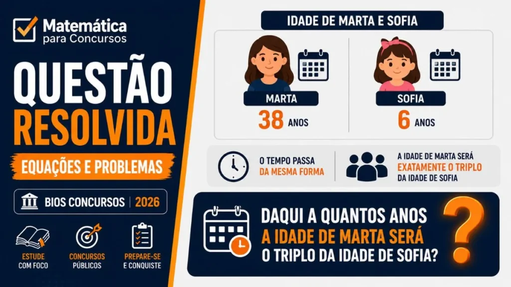 Questão Resolvida: Equações e Problemas - Banca Bios Concursos (2026)