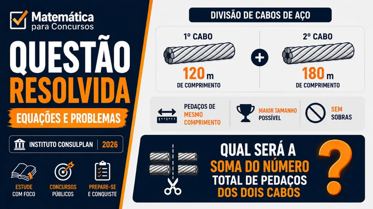 Questão Resolvida: Máximo Divisor Comum (MDC) — Instituto Consulplan (2026)